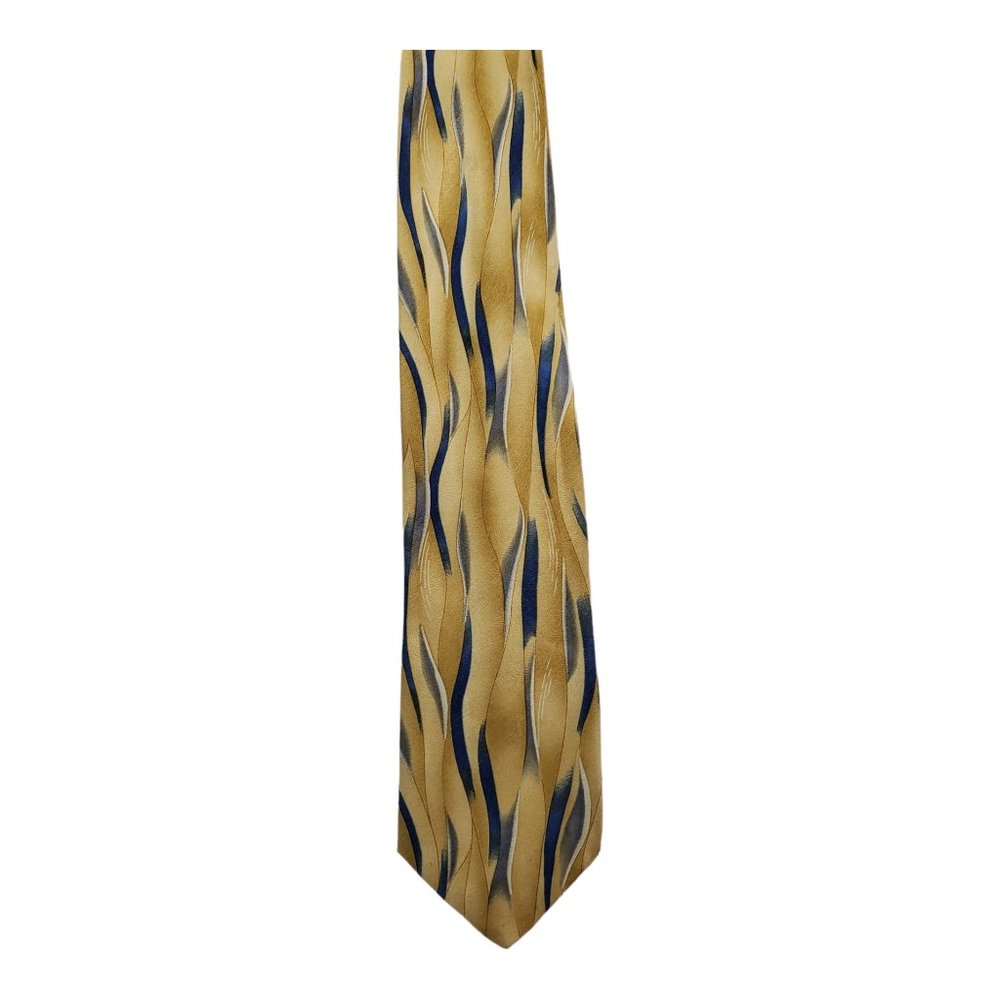 Puritan Geometric Pattern Brown 100% Silk Necktie